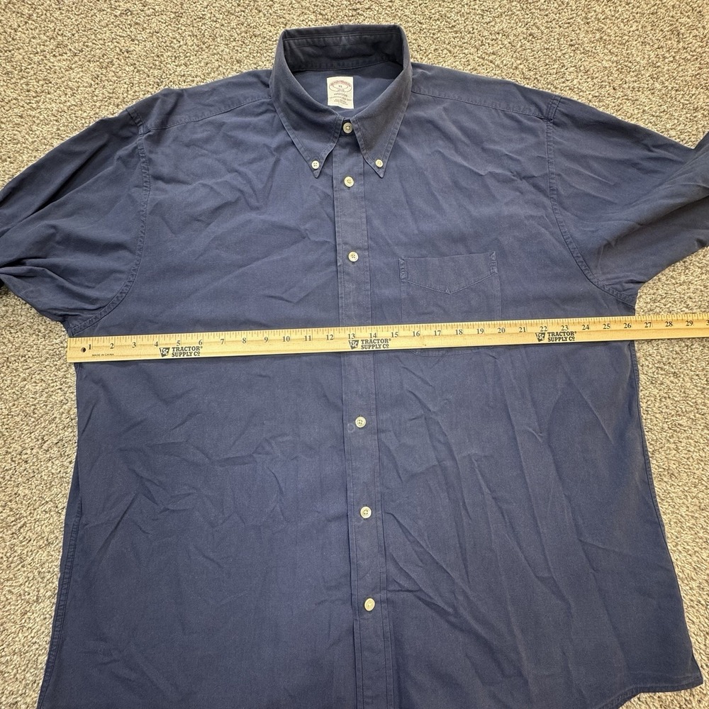 Brooks Brothers Button Up Shirt Men's XL Navy Blue Long Sleeve Polo Madison - Picture 5 of 7